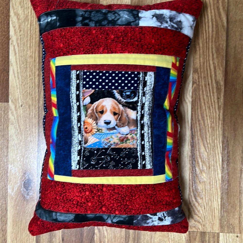 Crazy Quilt Pillow - hand made
